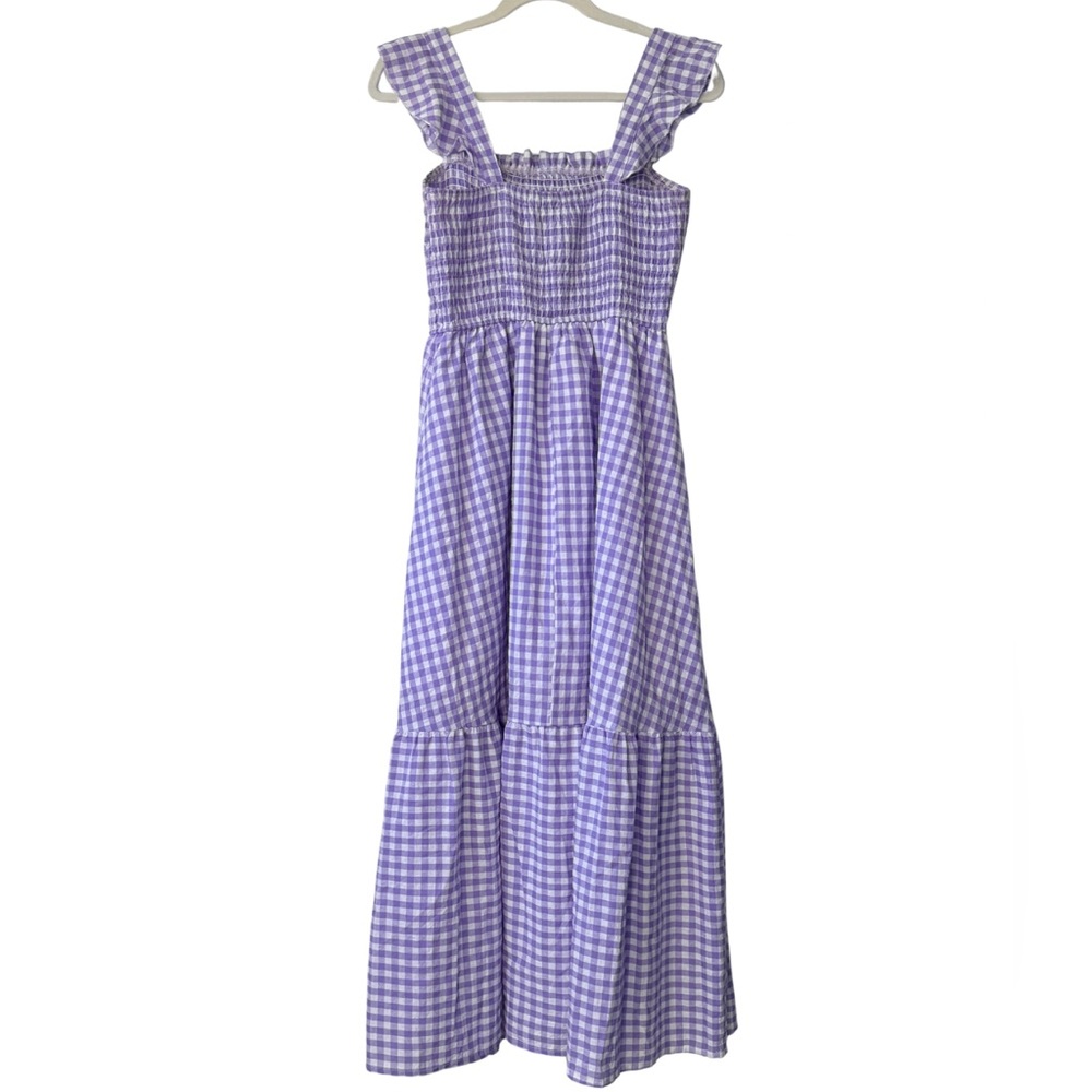Purple Gingham Maxi Dress Sz M - Picture 3 of 5